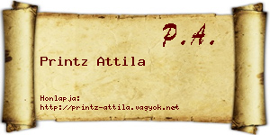 Printz Attila névjegykártya